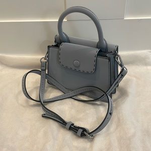 ZARA TOPSTITCHED MINI CROSSBODY BAG - BLUE